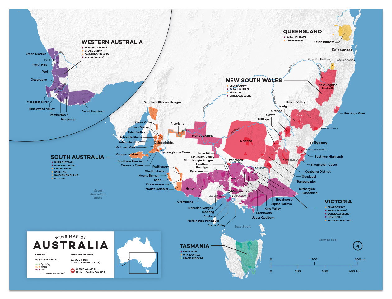 Australia Wine Map by Wine Folly