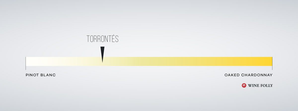 Torrontes Body Profile compared to other white wines